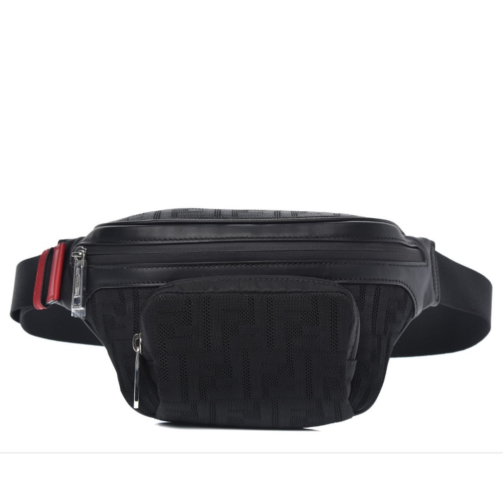 FENDI
Neoprene Vitello Grace Logo FF Perforated Belt Bag fanny pack.  SOLD